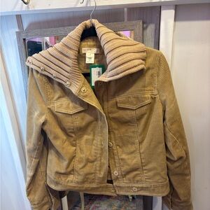J. Crew Women's Camel Corduroy Jacket with Knit Collar